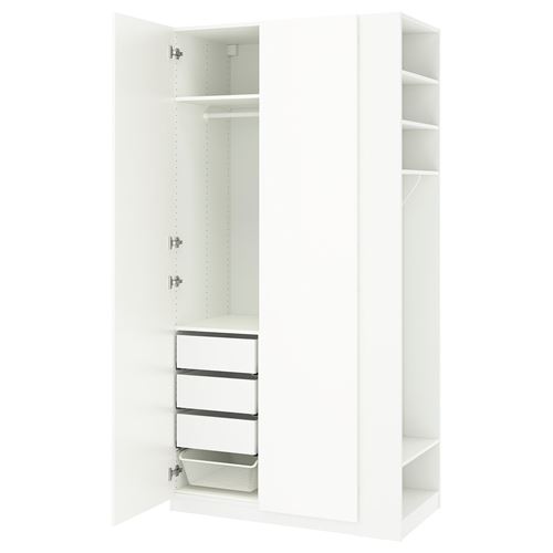 PAX/FARDAL PAX gardırop, beyaz-parlak cila, 120x60x236 cm