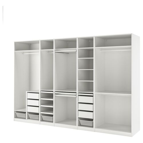 PAX PAX açık gardırop, beyaz, 375x58x236 cm