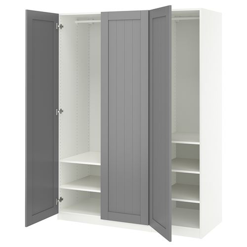 PAX/GULLABERG PAX gardırop, beyaz-gri, 150x60x201 cm