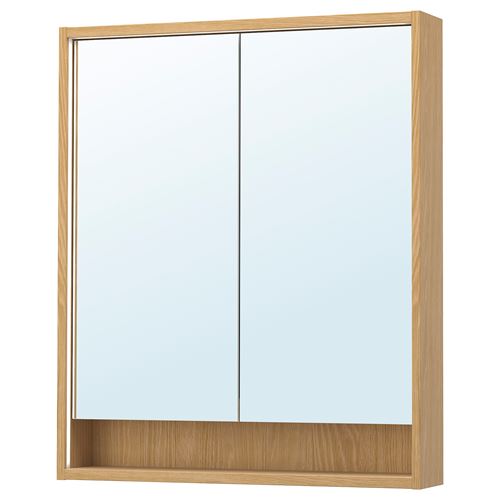 FAXÄLVEN banyo duvar dolabı, meşe görünümlü, 80x15x95 cm