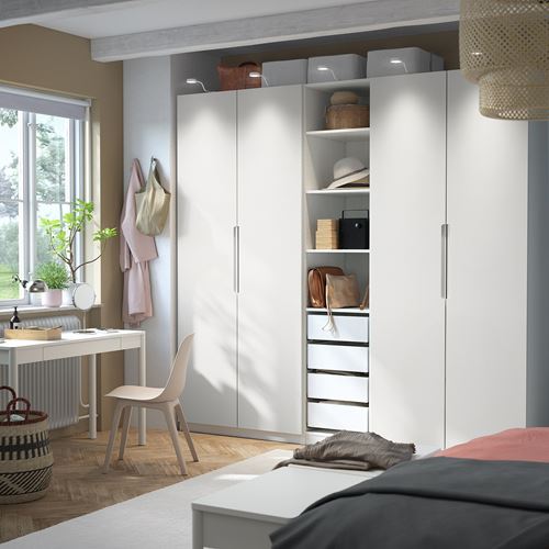 PAX/TONSTAD PAX gardırop, beyaz-kırık beyaz, 250x60x236 cm