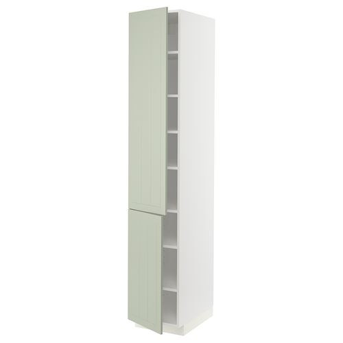 METOD mutfak boy dolabı, STENSUND açık yeşil, 40x60x220 cm, 2 kapaklı ve 6 raflı