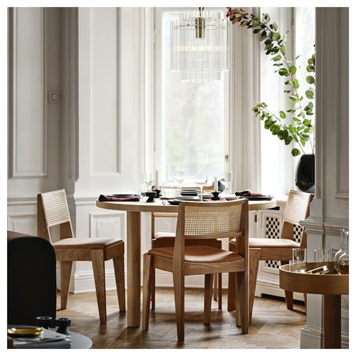 STOCKHOLM 2025 döşemeli ahşap sandalye, meşe-rattan