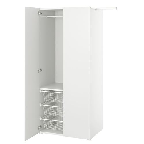 PLATSA/FONNES PLATSA gardırop, beyaz, 110-127x57x181 cm