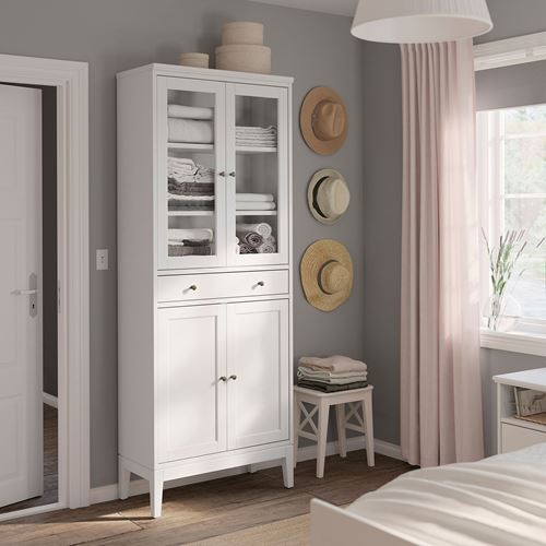 IDANÄS vitrin, beyaz, 81x39x211 cm