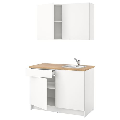 KNOXHULT mutfak dolabı kombinasyonu, beyaz, 120x61x220 cm, LAGAN batarya