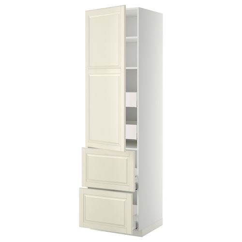METOD/MAXIMERA mutfak boy dolabı, BODBYN kırık beyaz, 60x60x220 cm, 1 kapaklı, 4 çekmeceli,2 raflı ve 2 ön panelli