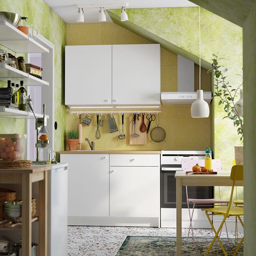 KNOXHULT mutfak dolabı kombinasyonu, beyaz, 120x61x220 cm, LAGAN batarya
