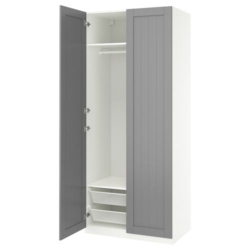 PAX/GULLABERG PAX gardırop, beyaz-gri, 100x60x236 cm
