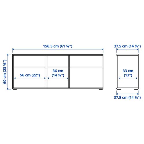 SKRUVBY tv sehpası, beyaz, 156x38x60 cm
