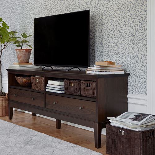 IDANÄS tv sehpası, koyu kahve, 162x40x63 cm