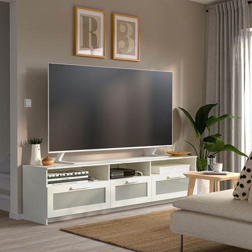 BRIMNES tv sehpası, beyaz, 216x41x54 cm