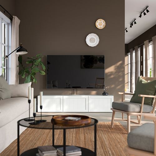 BESTÅ tv sehpası, beyaz, 180x42x38 cm, PIPMAKARE