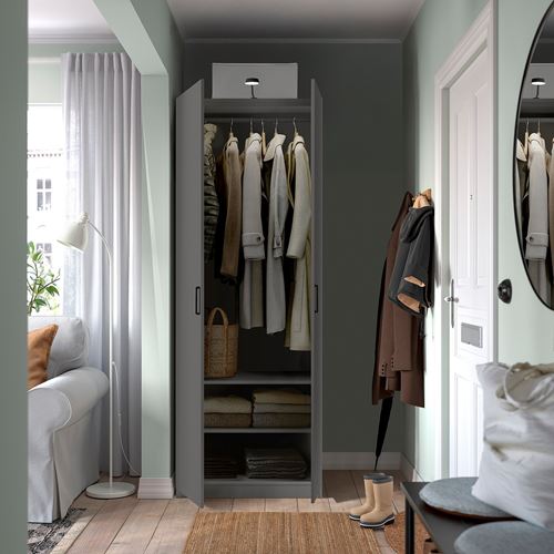 PAX/FORSAND PAX gardırop, koyu gri, 75x60x201 cm
