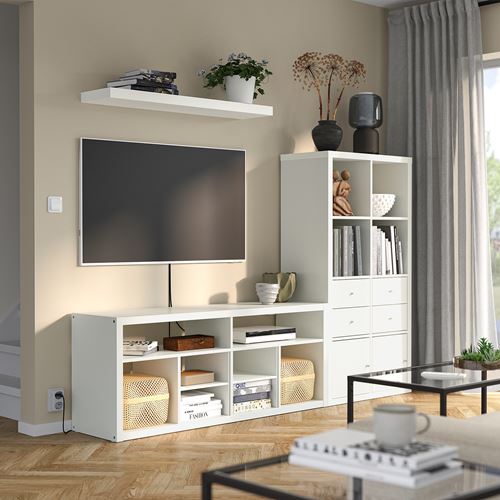KALLAX tv ünitesi, beyaz, 224x39x147 cm