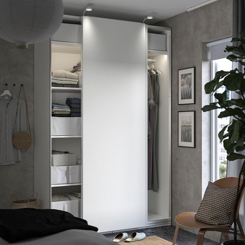 PAX/HASVIK PAX sürgü kapaklı gardırop, beyaz, 150x66x236 cm