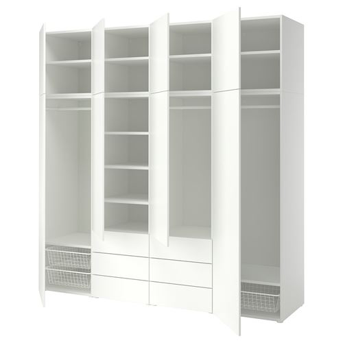 PLATSA PLATSA gardırop, beyaz, 240x57x241 cm