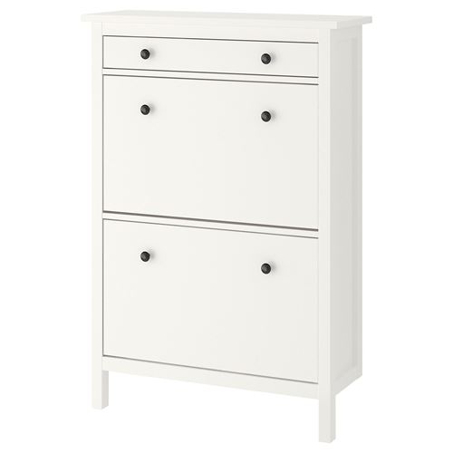 HEMNES ayakkabı dolabı, beyaz, 89x30x127 cm, 2 bölmeli