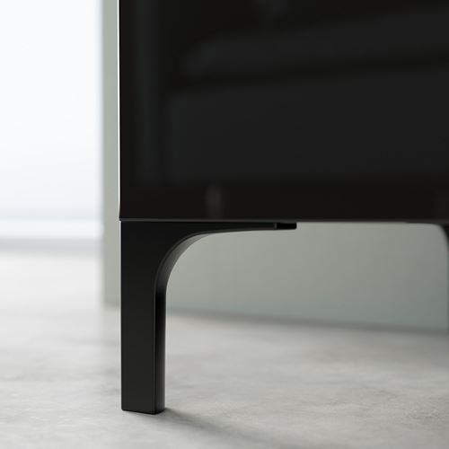BESTÅ tv sehpası, venge-siyah, 180x42x74 cm, SELSVIKEN/GLASSVIK, fren raylı