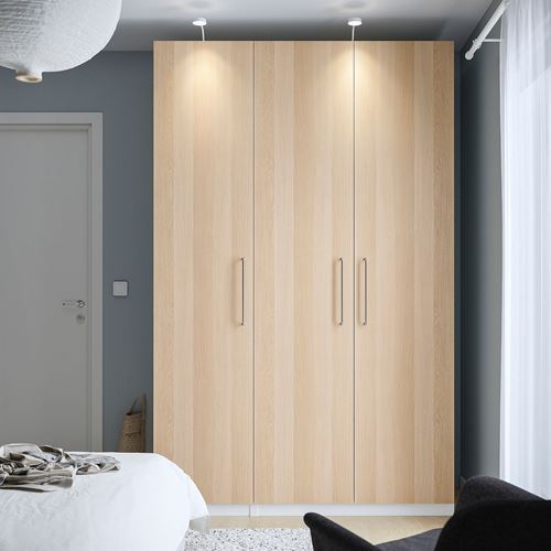 PAX/FORSAND PAX gardırop, beyaz-ağartılmış meşe görünümlü, 150x60x236 cm