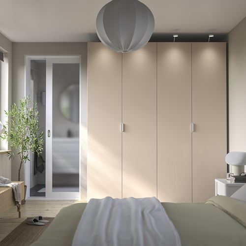 PAX/FARDAL PAX gardırop, beyaz-parlak cila açık turuncu, 200x60x236 cm