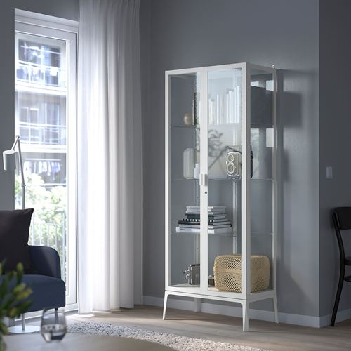 MILSBO cam vitrin, beyaz, 73x175 cm