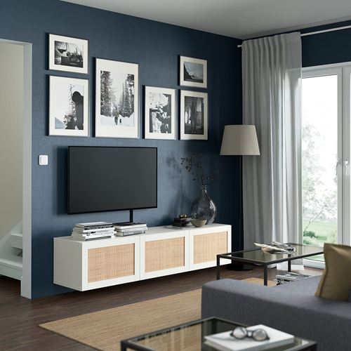BESTÅ tv sehpası, beyaz, 180x42x38 cm, STUDSVIKEN
