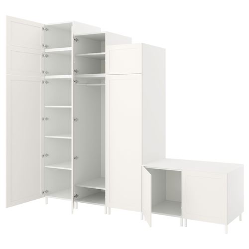 PLATSA/SANNIDAL PLATSA gardırop, beyaz, 300x57x271 cm