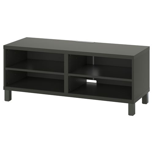 BESTÅ tv sehpası, koyu gri, 120x40x48 cm, STUBBARP