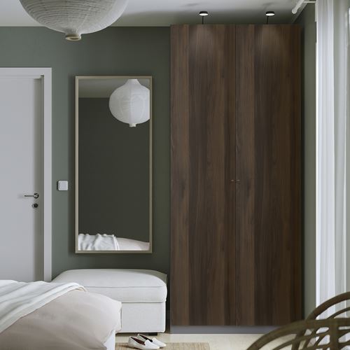 PAX/STORKLINTA PAX gardırop, koyu gri-koyu kahve boyalı meşe görünümlü, 100x60x236 cm