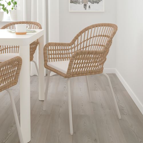 NILSOVE rattan sandalye, rattan-beyaz, NORNA-laila natürel