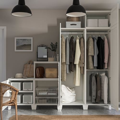 PLATSA/SANNIDAL PLATSA gardırop, beyaz, 240x57x231 cm