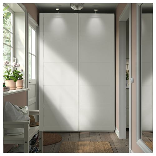 PAX/BERGSBO PAX sürgü kapaklı gardırop, beyaz, 150x66x236 cm