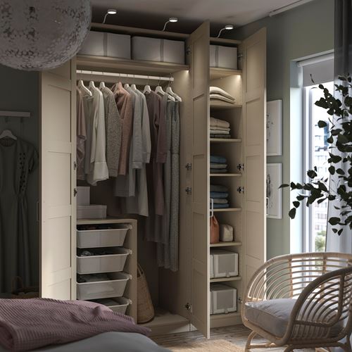 PAX/BERGSBO PAX gardırop, bej, 150x60x236 cm