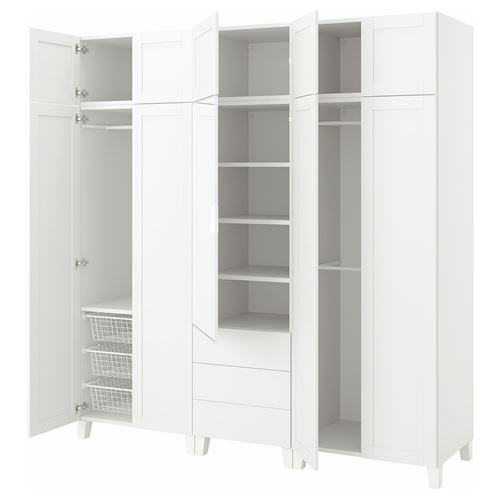 PLATSA PLATSA gardırop, beyaz-ayna, 220x57x231 cm