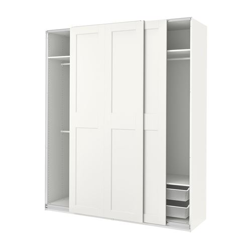 PAX/GRIMO PAX sürgü kapaklı gardırop, beyaz, 200x66x236 cm