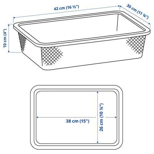 TROFAST saklama kutusu, açık yeşil-gri, 42x30x10 cm