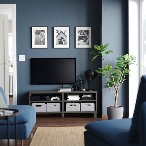 BESTÅ tv sehpası, koyu gri, 120x40x48 cm, STUBBARP