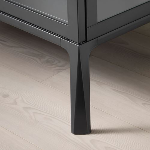 MILSBO cam vitrin, antrasit, 73x175 cm