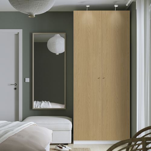 PAX/STORKLINTA PAX gardırop, beyaz-meşe görünümlü, 100x60x236 cm