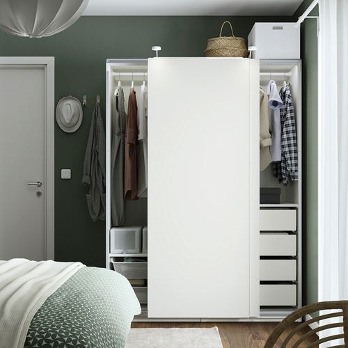 PAX/HASVIK PAX sürgü kapaklı gardırop, beyaz, 150x66x201 cm