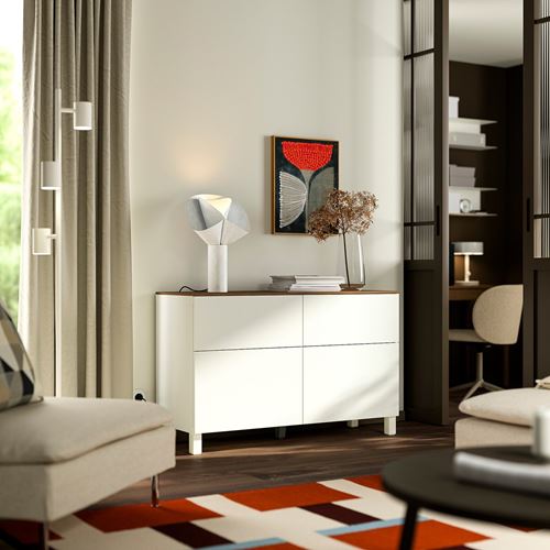 BESTÅ dolap kombinasyonu, beyaz, 120x42x75 cm, LAPPVIKEN, STUBBARP