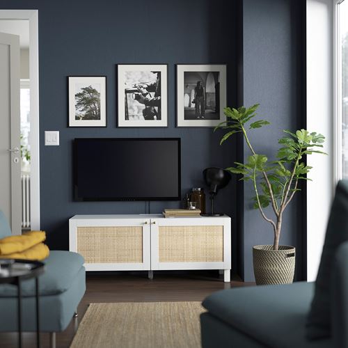BESTÅ tv sehpası, beyaz, 120x42x48 cm, STUDSVIKEN, STUBBARP