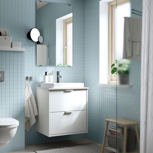LETTAN banyo aynası, renksiz, 60x95 cm