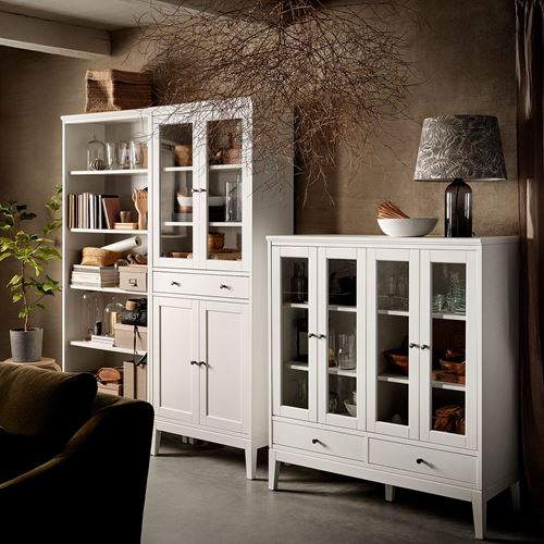 IDANÄS vitrin, beyaz, 81x39x211 cm