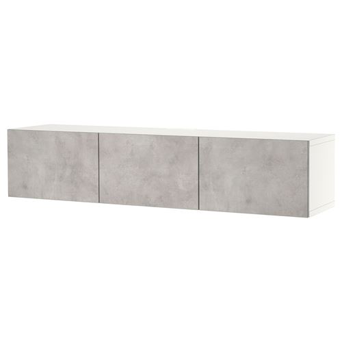 BESTÅ tv sehpası, beyaz-açık gri, 180x42x38 cm, KALLVIKEN