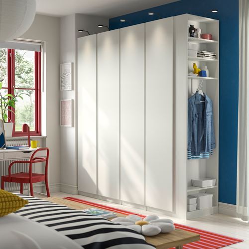 PAX/VIKANES PAX gardırop, beyaz, 220x60x236 cm
