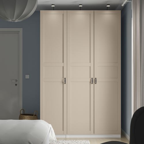PAX/FLISBERGET PAX gardırop, beyaz-açık bej, 150x60x236 cm