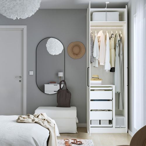 PAX/FARDAL PAX gardırop, parlak cila-beyaz, 75x60x236 cm