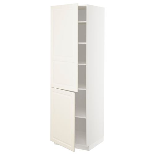METOD mutfak boy dolabı, BODBYN kırık beyaz, 60x60x200 cm, 2 kapaklı ve 4 raflı